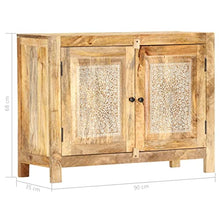 vidaXL Credenza Intagliata a Mano 90x35x68cm Legno Massello di Mango