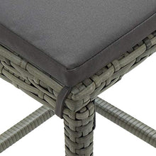 FAMIROSA Set da Bar da Giardino 5 pz con Cuscini in Polyrattan Grigio-4915