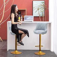 Sgabelli da Bar Sedia Sgabelli ad altezza regolabili Sgabelli set di 4, sedie a barre Contatore sgabello Grigio Velvet Seat in velluto Gamba in metallo oro con poggiapiedi Colazione bar sgabello da ba