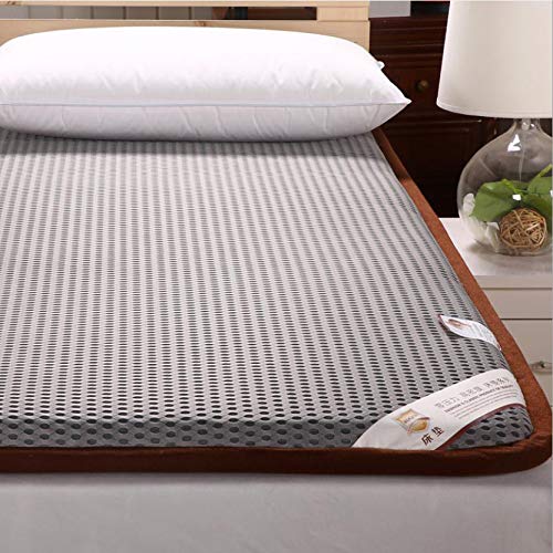 Nileco Materasso Pad Full Size,traspirabilità Materasso Futon per La Casa,dormitorio Studentesco Morbido Giapponese Tatami Stuoie Coprimaterasso Trapuntato Addensare-Grigio Gemello