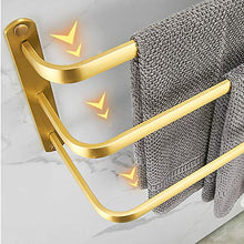 YTXWZ Porta Asciugamani Bagno Adesivo, Portasciugamani da Parete Realizzato in Alluminio, 3-Tiers Porta Salviette Cucina Oro, Impermeabile, anticorrosivo e Resistente alla ruggineGold 50cm/20in