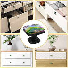 piuma di pavone Pomelli per Porta Set di 4 Pomelli per Mobili Manopole per Cassetti Cucina Armadio Vetro