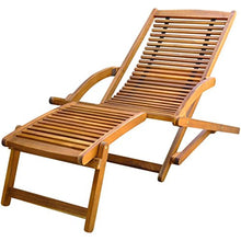 vidaXL Sedia Sdraio Prendisole Giardino Patio con Poggiapiedi in Legno di Acacia