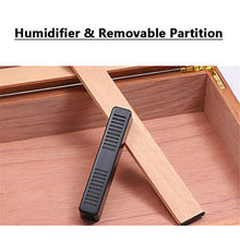 N \ A Custodia per umidificatore con sigari 30-35, Display Superiore in Vetro temperato, umidificatore e igrometro Scatola portaoggetti in Legno di Cedro Artigianale con divisore
