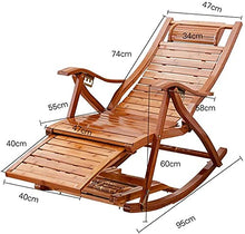 Sedia Lounge Sedia Regolabile Chaise Reclinabile Bamboo Sedia a Dondolo Pieghevole Pieghevole Sedia a Sdraio Portatile per Giardino Prato a Sdraio Backyard