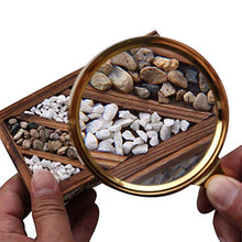 Clear4World - Specchio ingrandito con manico in legno, per lettura di vecchio, ad alta ingrandimento da 90 mm, lente in vetro ottico