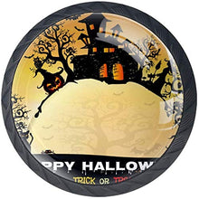 Felice Halloween Witch Castle Pomelli per Porta Set di 4 Pomelli per Mobili Manopole per Cassetti Cucina Armadio Vetro