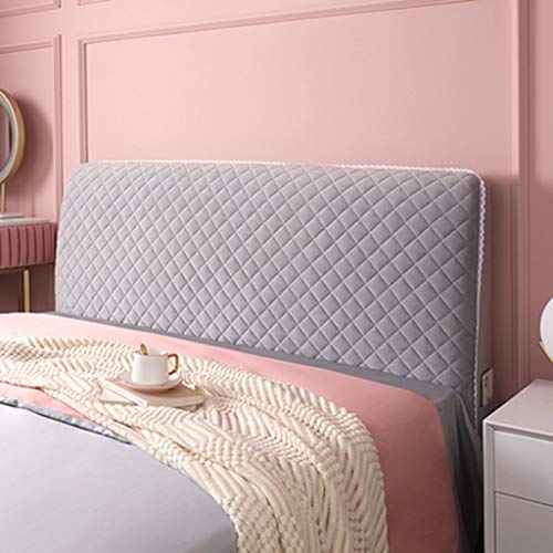 Copritestiera Letto Copertura/Copri Testata Letto Matrimoniale Imbottito Fodera Elastica Protezione, Coprire Antipolvere in Cotone Cover Addensare AntiGraffio Cuscino (Color : Grey, Size : 180cm)