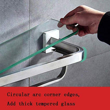 ZLININ Y-longhair Mensola da bagno in vetro temperato, mensola angolare per bagno, mensola in acciaio inox, mensola in vetro