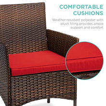 LUGEUK Kit di bistrot di Chat in Wicker Esterno a 3 Pezzi, mobili in Chat da terrazza con 2 sedie, Tavolo-Marrone/Rosso (Color : A)