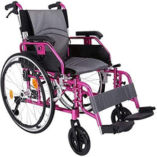 Carrozzine Semoventi, Trasportabili da Viaggio, Leggere Pieghevoli Portatili Semoventi con Poggiapiedi Comfort Cuscino del Sedile Senior/Disabili Trolley in Lega di Alluminio Senior/Disabili A