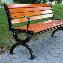 Panchina da Giardino All'aperto, 120 Cm / 150 Cm, Panca da Patio Vintage per 3 Persone con Schienale E Bracciolo, Struttura Robusta E Durevole in Ghisa E Sedile in Legno-plastica