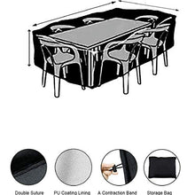 HTLLT 210D Poliestere Impermeabile Giardino Patio Copertura per Mobili Rettangolare per Mobili da Giardino Set Nero Argento,Silver-160 * 140 * 100cm