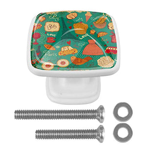 Set di 4 maniglie rotonde per armadio da cucina, credenza, cassettiera, cassettiera, con viti, per cucina, comò, credenza, bagno, armadio, vintage, retrò, Torre Eiffel