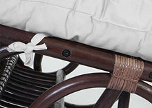 Sedia a dondolo Derby 139x58x110cm legno seduta poliestere cotone ~ cuscino bianco