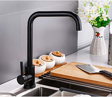SXJ Miscelatore per Lavello da Cucina, Rubinetto da Cucina in Acciaio Inossidabile, Miscelatore per Lavabo con Rotazione A 360 Gradi, Rubinetto per Lavabo da Cucina Monoforo, Nero Opaco