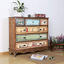 Equipment Chest Drawers Creative Furniture Custom Bedroom Retro Drawers Wood Color Six lockers (Color: Brown Size: 107x30x93cm)