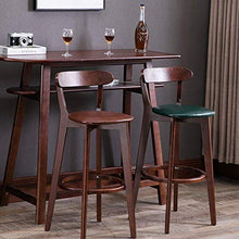 YS Sedia Sedia da Bar in Legno, Seduta in Legno Massello Sedia da Cucina per Colazione Sedia da Banco Cuscino in Pu Mobili Adatto per la Famiglia Milk Tea Cafe,Rosso