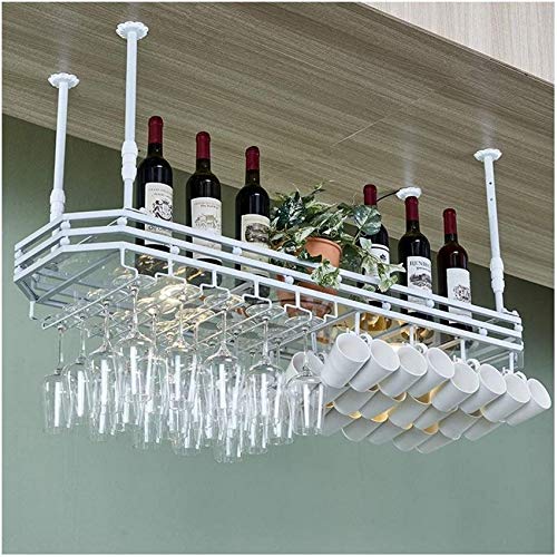 UYZ Portabottiglie per Uso Domestico, Decorazione Creativa Europea, Appendiabiti per Bicchieri da Vino, portabottiglie per Bicchieri da Vino, portabottiglie da Bar a Testa in Giù (Colore: Bianco