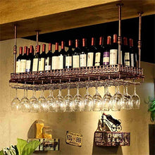 Portabottiglie da vino da soffitto Altezza regolabile Portabottiglie da vino da appendere a parete Portabottiglie da vino in ferro in metallo Portabottiglie per calici Scaffale per decorazione da ba