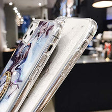 Suhctup Compatibile con Samsung Galaxy Note 10 Custodia in Slim Morbido Silicone TPU,Marmo Design con Glitter Brillantini Bling Cristallo Chiara Paraurti Protettiva Cover con Ring Kickstand -7