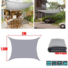 Tenda A Vela Parasole Rettangolare, HDPE Traspirante UV Block Protezione Esterna Trasferimenti su Tela di Canapa Ombra Sun per Giardino Patio Pergola Balcone Patio,Grigio,2X1.8m