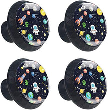 Space Astronomy Planet Rocket Star UFO Pomelli per Porta Set di 4 Pomelli per Mobili Manopole per Cassetti Cucina Armadio Vetro