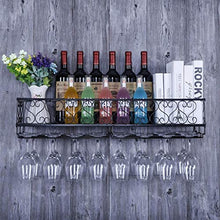 ZRCWW Wall Mount Ferro Wine Rack, Vino Bottle Holder, Vino Scaffale, Titolare del Vino, Metallo Wall Hanging Upside cremagliera di Vetro di Vino di Down, Vino Calici Goblet Magazzinaggio