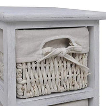 GOTOTOP Cassettiera in legno con 4 ceste 74 x 25 x 28 cm organizzatore di stoccaggio multiuso comò per camera da letto con cassetti stile rustico