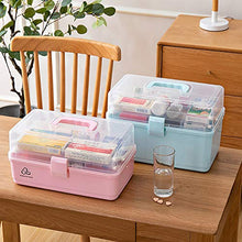 Tomyeer, scatola di primo soccorso multifunzionale per medicinali, portatile, per uso domestico, grande capacità, scatola per pillole e droghe, rosa