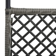 E E-NICES Paravento a 3 Pannelli in Polyrattan Antracite 180x200 cm