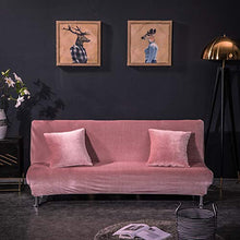 Monba - Fodera per divano letto in velluto volpe, copertura completa, pieghevole, senza braccioli, colore: rosa, L: 160-195 cm