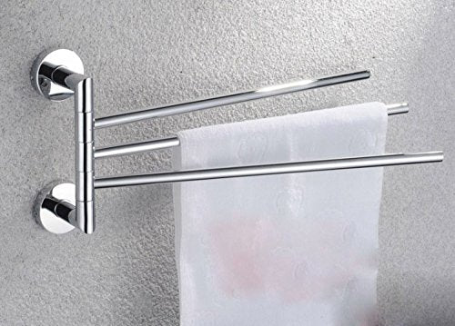 MBYW Portasciugamani Moderno Portasciugamani Elegante per Il Bagno di Moda Portasciugamani per attività Bagno portasciugamani Rotante in Rame con Barra portasciugamani da Bagno con Tre Barre