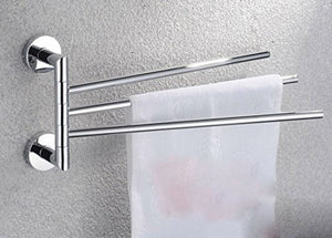 MBYW Portasciugamani Moderno Portasciugamani Elegante per Il Bagno di Moda Portasciugamani per attività Bagno portasciugamani Rotante in Rame con Barra portasciugamani da Bagno con Tre Barre