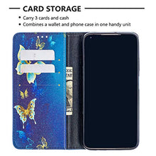 Miagon Wallet Folio Flip PU Leather Case for Samsung Galaxy S21 Ultra,Creative Painted Design Full-Body Protective Cover Card Holder Kickstand Magnetic,Gold Butterfly