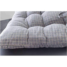 MFLASMF Cuscino per Sedia Cuscino per Sedia in Cotone e Lino Cuscino per Sedia a Righe in Tartan Griglia a Quadretti Cuscino per Sedia a Quadretti con Lacci per Sedia da pranzo-grigio-40x40cm