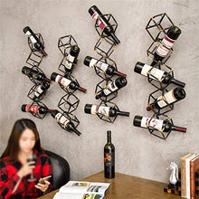 Hyzb Detiene 5 Bottiglie di Vino a Parete Cube Wine Rack, attaccatura del Supporto di Bottiglia di Vino, scaffalature Metalliche Ferro Wine apparecchiatura Bagagli, Bronzo, 18x18x79cm