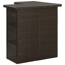 vidaXL Set da Bar da Giardino 4 pz con Cuscini in Polyrattan Marrone