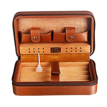 Caishuirong Cigar Box di stoccaggio 4 Pack Sigaro Portatile in Pelle di Caso Fatto a Mano Cigar Humidor Cedro Piccolo Cigar Box Perfetto da Usare in Ufficio e Camera da Letto