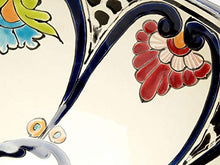 Cerames Hermosa - Lavabi da appoggio rotondi messicani | Lavabo Talavera in ceramica 40 cm dal Messico | Motivi decorativi colorati