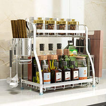 &ripiano di stoccaggio Scaffali da cucina in acciaio inossidabile, scaffale multifunzione for uso domestico, portaoggetti, contenitore for coltelli, ripiano for coltelli -2 strati Scaffale di finitura