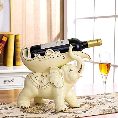 VHGYU Porta Bottiglie da Vino in Stile Europeo Creativo Tatuaggi Soggiorno Casa Moderna Ceramica Elephant Wine Rack Decorazioni Hotel Restaurant Crafts Bianco Idee Regalo per Gli Amanti del Vino