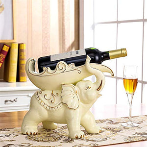 VHGYU Porta Bottiglie da Vino in Stile Europeo Creativo Tatuaggi Soggiorno Casa Moderna Ceramica Elephant Wine Rack Decorazioni Hotel Restaurant Crafts Bianco Idee Regalo per Gli Amanti del Vino
