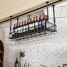 Y DWAYNE Portabottiglie in Ferro a Parete, Portabottiglie da Vino sospeso a soffitto, Mensola - Portabottiglie da Appendere, Porta Calice, Portaoggetti Decorativo da Cucina da bar-60 * 25 cm