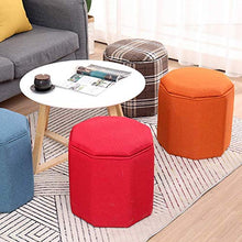 WYJW Poggiapiedi Imbottito Tessuto di Lino Sgabello Imbottito Poggiapiedi Pouf Pouf, Pouf Poggiapiedi Scatola portaoggetti Scarpiera Sgabello Tavolino Poggiapiedi (Colore: Blu, Dimensio