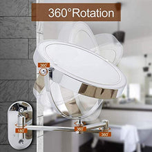 WZDD Specchio per Trucco LED Illuminato con Ingrandimento 1x / 10X Specchio da Trucco, Specchio Cosmetico per Il Bagno, 360° Girevole E Rotondo