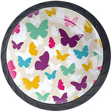 Volo colorato del modello di farfalle Pomelli per Porta Set di 4 Pomelli per Mobili Manopole per Cassetti Cucina Armadio Vetro