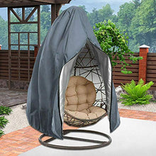 RASHION Copri Sedia per Appendere Le Uova nel Patio - Copri Sedia per Altalena da Giardino Impermeabile con Cerniera, 190x115 cm / 74,8"x45,3 (Gray)