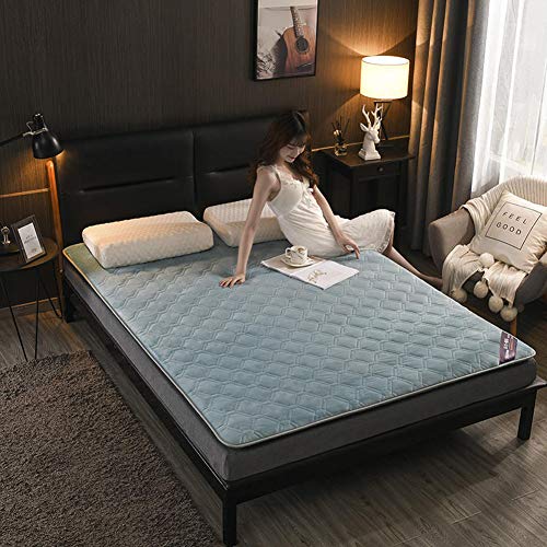 YXXCD Futon Materasso Terra Tatami Materasso, Polienergia Febbre Cristallo Velluto Caldo Pieghevole Tappetino Domestico Student Dormitorio-Blu 150x200cm(59x78inch)