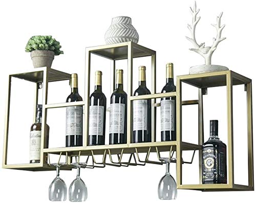 Wine Rack supporto di vetro di vino del supporto a parete for Bar Fatto di metallo |Mensola rack di stoccaggio |Wine Bottle Holder |Industrial Style Governo del vino di montaggio a parete Loft Vintage